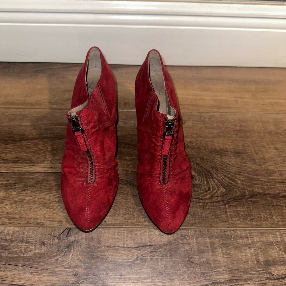 Aerosoles Red Ankle Boots, Size 8